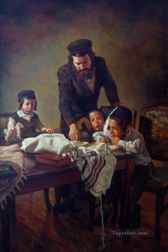 enseñando a los niños judíos Pinturas al óleo
